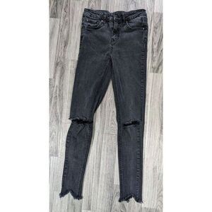 (3/$35) Wild Fable Size 00 High Rise‎ Skinny Distressed Black Grey Denim Jeans